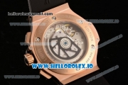 Hublot Big Bang Evolution Chrono Swiss Valjoux 7750 Automatic Rose Gold/PVD Case Black Dial With Stick/Arabic Numeral Markers Black Rubber Strap