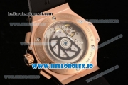 Hublot Big Bang Evolution Chrono Swiss Valjoux 7750 Automatic Rose Gold/PVD Case Black Dial With Stick/Arabic Numeral Markers Black Rubber Strap