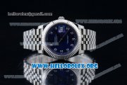 Rolex Datejust II Swiss ETA 2836 Automatic Steel Case with Blue Dial Diamonds Markers and Stainless Steel Bracelet (BP)