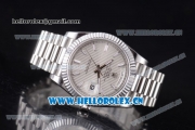 Rolex Day-Date II Swiss ETA 2836 Automatic Stainless Steel Case/Bracelet with Silver Dial and Stick Markers (BP)