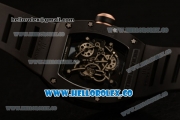 Richard Mille RM 055 Bubba Watson Miyota 9015 Automatic Ceramic Case with Ceramic Bezel Black Rubber Strap and Black Dial