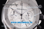 Audemars Piguet Royal Oak Offshore Chronograph Miyota OS20 Quartz Steel Case with White Dial and Black Rubber Strap (EF)