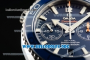 Omega Seamaster Planet Ocean Chrono Clone Omega 9300 Automatic Steel Case with Blue Dial and Blue Rubber Strap (EF)