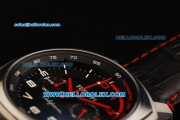 Ferrari California Chronograph Miyota Quartz Movement Steel Case with Black Dial and Black Leather Strap