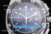 Audemars Piguet Royal Oak Offshore Juan Pablo Montoya Chronograph Swiss Valjoux 7750 Automatic Steel Case with Blue Dial Stick Markers and Blue Lether Strap - 1:1 (J12)