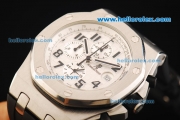 Audemars Piguet Royal Oak Offshore Chronograph Quartz Movement with White Dial and Black Marking and strap