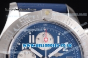 Breitling Avenger Seawolf Chrono Miyota OS10 Quartz Steel Case with Blue Dial Blue Rubber Strap and Arabic Number Markers