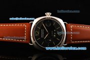 Panerai Radiomir 8 Days Automatic Movement Steel Case with Black Dial and Brown Leather Strap
