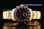 Rolex Yacht-Master II Swiss ETA 2813 Automatic Movement Gold Case and Strap with Blue Dial and Blue Bezel