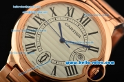 Cartier Ballon Bleu De Swiss ETA 2836 Automatic Rose Gold Case/Bezel/Strap White Dial Roman Markers