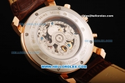 Vacheron Constantin Automatic Movement Rose Gold Case with Skeleton Dial - Two White Subdials