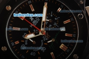 Hublot Big Bang Ayrton Senna Chronograph Miyota Quartz Movement PVD Case with Black Dial and Orange Stick Markers