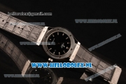 Hublot Classic Fusion 9015 Auto Steel Case with Black Leather Strap and Black Dial