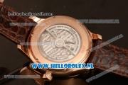 Chopard L.U.C 9015 Auto Rose Gold Case with White Dial and Brown Leather Strap - 1:1 Original (JF)