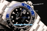 Rolex GMT-Master II 3186 Automatic Full Steel with Black Dial White Markers and Blue/Black Bezel