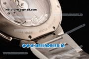 Cartier Ballon Bleu De Large Chronograph 7705 Automatic Steel Case with White Dial Roman Numeral Markers and Steel Bracelet
