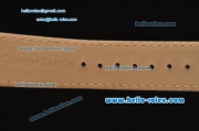 Roger Dubuis Excalibur 36 Miyota OS2064 Quartz Steel Case Diamond Bezel with Blue Leather Strap White Dial