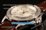 Breitling Colt II Swiss ETA 2824 Automatic Steel Case with White Dial and Brown Leather Strap (AAAF)