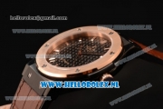 Hublot Classic Fusion 9015 Auto PVD/Rose Gold Case with Black Dial and Brown Leather Strap