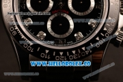 Rolex Daytona Chrono Clone Rolex 4130 Automatic Steel Case with Black Dial and Black Rubber Strap - 1:1 Origianl (EF)