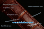 IWC Portuguese Chrono Miyota OS20 Quartz Rose Gold Case with Brown Leather Strap and White Dial