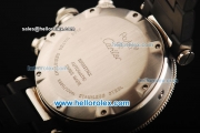 Cartier Pasha de Cartier Chronograph Swiss Valjoux 7750 Automatic Movement Steel Case with Black Dial and Black Strap