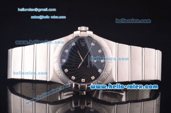 Omega Constellation Asia 2813 Automatic Full Steel Case with Blue Dial and Diamond Markers