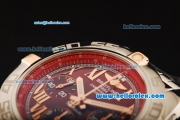 Breitling Chronomat B01 Chronograph Swiss Valjoux 7750 Automatic Movement Full Steel with Red Dial and Rose Gold Markers