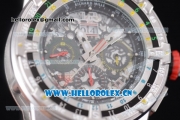 Richard Mille RM60-01 Asia Automatic Steel Case with Skeleton Dial Black Rubber Strap and Stick/Arabic Numeral Markers