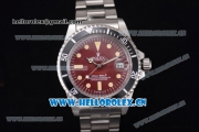 Rolex Tropical Red Submariner Vintage Asia 2813 Automatic Stainless Steel Case/Bracelet Red Dial PVD Bezel and Dot Markers