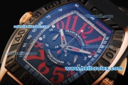 Franck Muller Conquistador F1 Singapore GP Chronograph Quartz Movement Rose Gold Case with Black Dial and Black Bezel