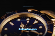 Rolex Submariner Automatic Movement Full Gold with Blue Dial and Bezel