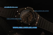 Hublot Big Bang Chronograph Miyota Quartz Movement PVD Case with Black Dial and Silvered Stick Markers