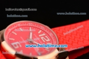 Chopard Mille Miglia Gran Turismo XL Miyota OS2035 Quartz Rose Gold Case with Red Dial and Red Rubber Bracelet