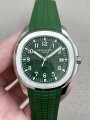 Patek Philippe Aquanaut Jumbo Miyota 9015 Automatic Steel Case with Blue Dial Stick Markers and Green Rubber Strap - 1:1 Original (BP)