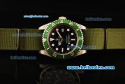 Rolex Submariner X Limited Edition Rolex 3135 Automatic Movement Steel Case with Black Dial and Green Nylon Strap