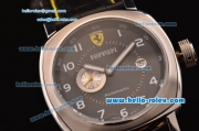 Ferrari Granturismo 2813 Automatic Steel Case with Black Dial and Black Leather Strap