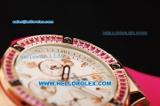 Hublot Big Bang Chronograph Swiss Quartz Movement Rose Gold Case with Pink Diamond Bezel and Rubber Strap-Lady Model