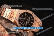 Audemars Piguet Royal Oak Chronograph Miyota OS20 Quartz Rose Gold Case with Black Dial and Rose Gold Bracelet