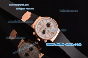 Ulysse Nardin Maxi Marine Chrono Japanese Miyota OS20 Quartz Rose Gold Case with Black Rubber Strap and White/Silver Dial