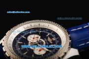 Breitling Bentley Supersports Chronograph Miyota Quartz Movement Steel Case with Blue Dial and Blue Leather Strap