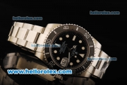 Rolex Submariner Automatic Movement Full Steel with Ceramic Bezel and background transparent - Black Dial