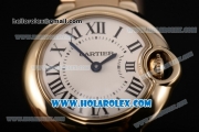 Cartier Ballon Bleu De Small Swiss Quartz Yellow Gold Case/Bracelet with White Dial and Black Roman Numeral Markers