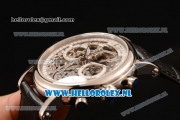 Patek Philippe Grand Complication Chronograph 7750 Auto Steel Case with Skeleton Dial and Black Leather Strap