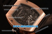 Richard Mille RM19-02 Tourbillon Fleur 9015 Auto Rose Gold Case with Black Dial and Black Rubber Strap