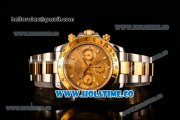 Rolex Daytona II Chrono Swiss Valjoux 7750 Automatic Two Tone Case/Bracelet with Gold Dial Stick Markers and Yellow Gold Bezel (JF)