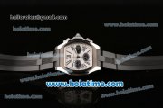Cartier Roadster Chrono Swiss Valjoux 7753 Automatic Stainless Steel Case with Black Rubber Strap and White Dial Roman Markers - 1:1 Original