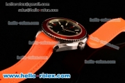 Omega Seamaster Planet Ocean Swiss ETA 2824 Clone 8500 Automatic Steel Case with Black Dial Orange Rubber Strap