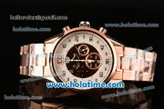 Tag Heuer Mikrograph Chrono Miyota OS10 Quartz Full Rose Gold with White/Brown Dial and Arabic Numeral Markers