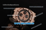 Audemars Piguet Royal Oak Offshore Chrono Swiss Valjoux 7750 Automatic Rose Gold/Diamonds Case with White Markers and Diamonds Bezel(NOOB)